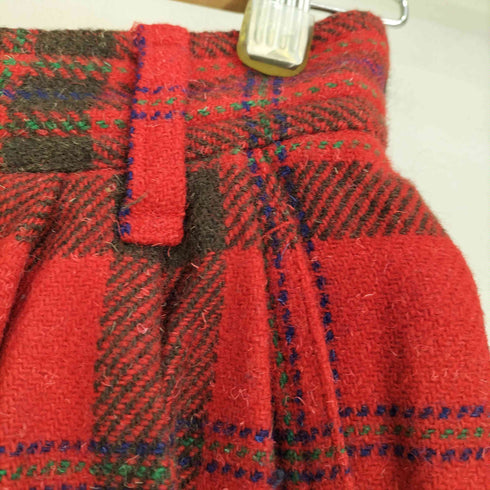 ビギ BIGI 80S ウール100 チェック柄 タックテーパードパンツ レディース